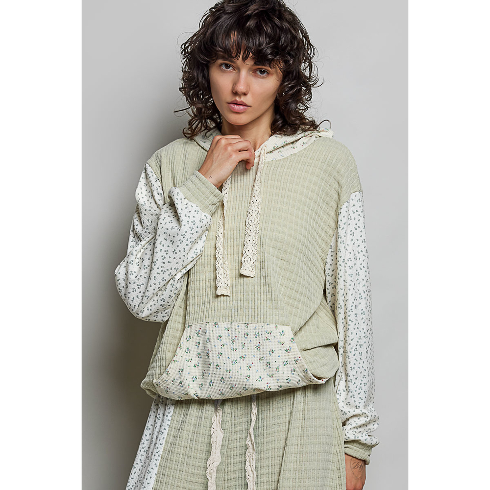 SMP666&SMT2886A SM Pol Patchwrk Wide Leg Pants&Hooded Pullover Set Various Sizes - Picture 6 of 9